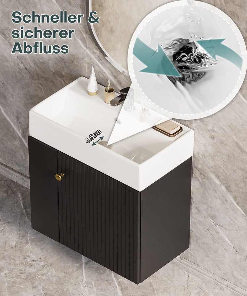 Yorbay hängender Waschtischunterschrank 55 cm mit Waschbecken - YB097-D083 - 28 - yorbiy.com