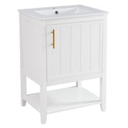 Waschtischunterschrank 60 cm mit Keramikwaschbecken und Ablage - YB - LY316607AAA - 6 - yorbiy.com