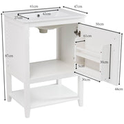 Waschtischunterschrank 60 cm mit Keramikwaschbecken und Ablage - YB - LY316607AAA - 8 - yorbiy.com