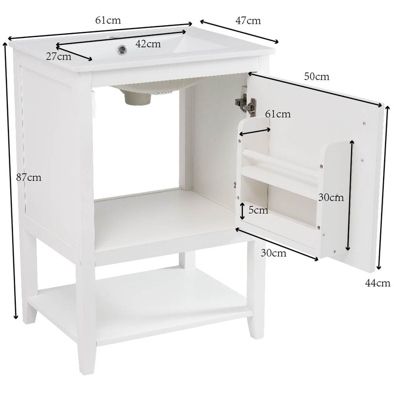 Waschtischunterschrank 60 cm mit Keramikwaschbecken und Ablage - YB - LY316607AAA - 8 - yorbiy.com
