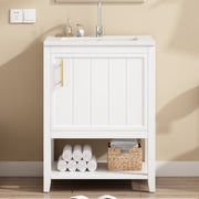 Waschtischunterschrank 60 cm mit Keramikwaschbecken und Ablage - YB - LY316607AAA - 9 - yorbiy.com