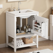 Waschtischunterschrank 60 cm mit Keramikwaschbecken und Ablage - YB - LY316607AAA - 10 - yorbiy.com