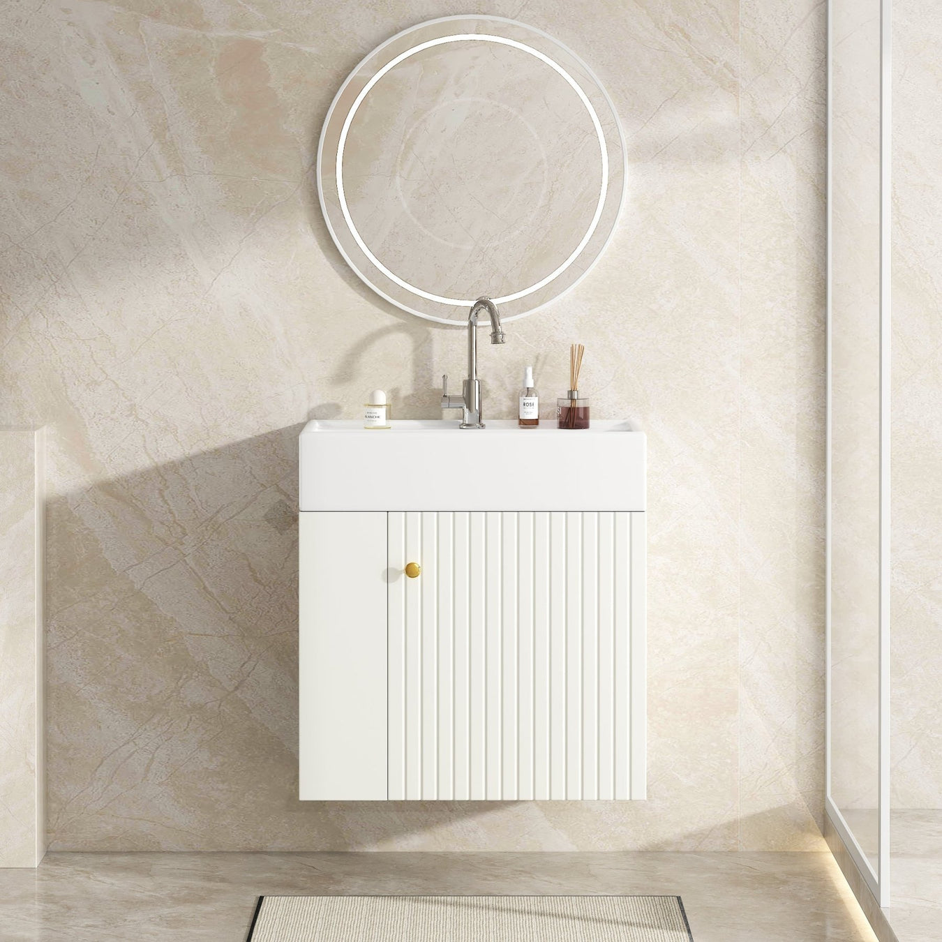 Hängender Waschtischunterschrank 55 cm mit Waschbecken - YB - N656P214589A - 14 - yorbiy.com