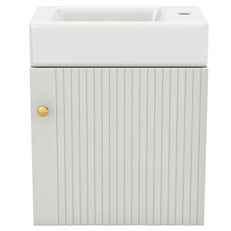 Hängender Waschtischunterschrank 46 cm mit Keramik - Waschbecken - YB - N656P240831K - 16 - yorbiy.com
