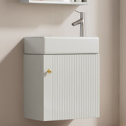 Hängender Waschtischunterschrank 46 cm mit Keramik - Waschbecken - YB - N656P240831K - 23 - yorbiy.com