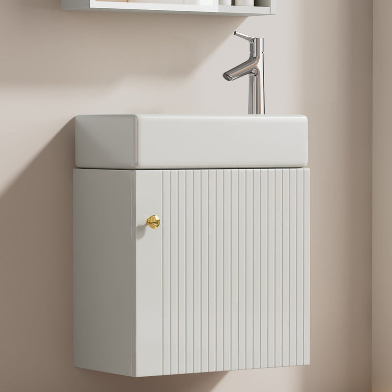 Hängender Waschtischunterschrank 46 cm mit Keramik - Waschbecken - YB - N656P240831K - 23 - yorbiy.com