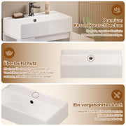 Yorbay Waschbeckenunterschrank mit Keramikbecken, Stauraum und Toilettenpapierhalter - YW032-D105 - 6 - yorbiy.com