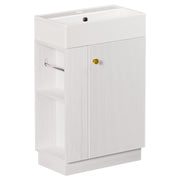 Yorbay Waschbeckenunterschrank mit Keramikbecken, Stauraum und Toilettenpapierhalter - YW032-D105 - 1 - yorbiy.com