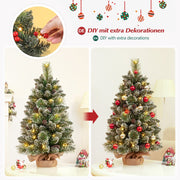 Yorbay Mini-Weihnachtsbaum mit LED-Beleuchtung und Schnee, 40 cm / 70 cm 16 - yorbiy.com