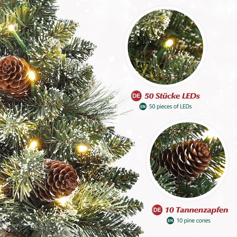 Yorbay Mini-Weihnachtsbaum mit LED-Beleuchtung und Schnee, 40 cm / 70 cm 18 - yorbiy.com