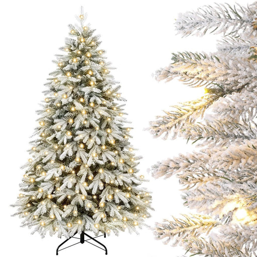 Yorbay künstlicher Weihnachtsbaum mit Schnee und warmweißen LED - O026 - 1 - yorbiy.com