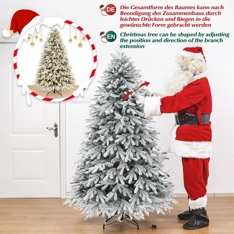 Yorbay künstlicher Weihnachtsbaum mit Schnee und warmweißen LED - O026 - 7 - yorbiy.com