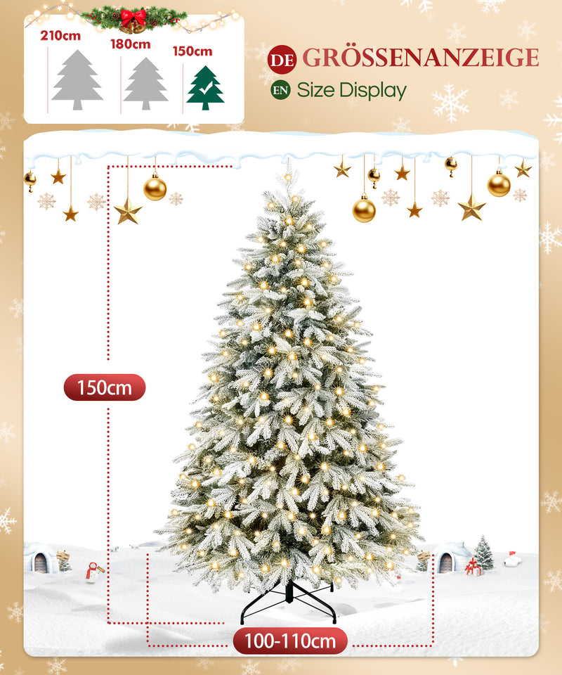 Yorbay künstlicher Weihnachtsbaum mit Schnee und warmweißen LED - Leuchten, 150 cm, 180 cm und 210 cm - O026 - 3 - yorbiy.com