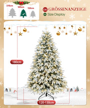 Yorbay künstlicher Weihnachtsbaum mit Schnee und warmweißen LED - Leuchten, 150 cm, 180 cm und 210 cm - O026 - 4 - yorbiy.com
