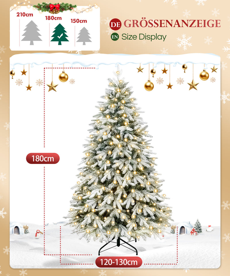 Yorbay künstlicher Weihnachtsbaum mit Schnee und warmweißen LED - Leuchten, 150 cm, 180 cm und 210 cm - O026 - 4 - yorbiy.com