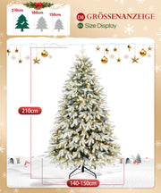 Yorbay künstlicher Weihnachtsbaum mit Schnee und warmweißen LED - Leuchten, 150 cm, 180 cm und 210 cm - O026 - 5 - yorbiy.com