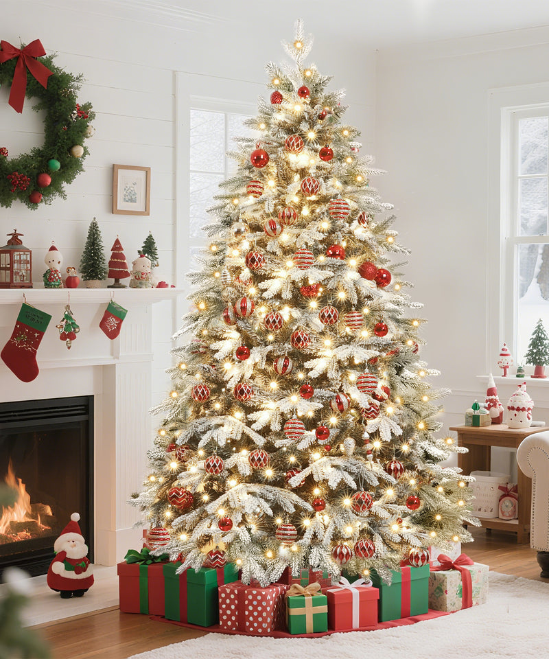 Yorbay künstlicher Weihnachtsbaum mit Schnee und warmweißen LED - Leuchten, 150 cm, 180 cm und 210 cm - O026 - 13 - yorbiy.com