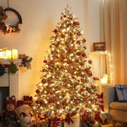 Yorbay künstlicher Weihnachtsbaum mit Schnee und warmweißen LED - O026 - 2 - yorbiy.com