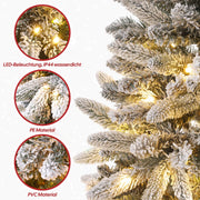 Yorbay schmaler künstlicher Weihnachtsbaum mit Beleuchtung und Schnee, 180 cm / 210 cm - O024 - 5 - yorbiy.com
