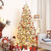 Yorbay schmaler künstlicher Weihnachtsbaum mit Beleuchtung und Schnee - O024 - 2 - yorbiy.com