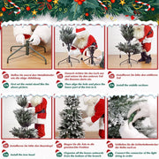 Yorbay schmaler künstlicher Weihnachtsbaum mit Beleuchtung und Schnee - O024 - 9 - yorbiy.com