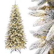 Yorbay schmaler künstlicher Weihnachtsbaum mit Beleuchtung und Schnee - O024 - 1 - yorbiy.com