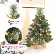 Yorbay Mini-Weihnachtsbaum mit LED-Beleuchtung und Schnee, 40 cm / 70 cm 8 - yorbiy.com
