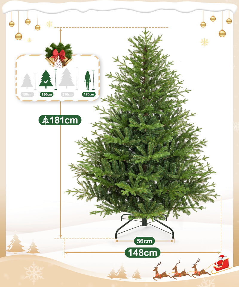 Yorbay künstlicher Weihnachtsbaum aus PE & PVC mit Eisenständer, 150 / 180 / 210 cm - O063 - 4 - yorbiy.com