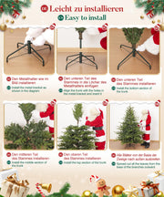 Yorbay künstlicher Weihnachtsbaum aus PE & PVC mit Eisenständer, 150 / 180 / 210 cm - O063 - 8 - yorbiy.com