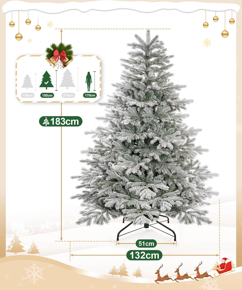Yorbay künstlicher Weihnachtsbaum mit Schneebeflockung, 150 / 180 / 210 cm - O066 - 4 - yorbiy.com