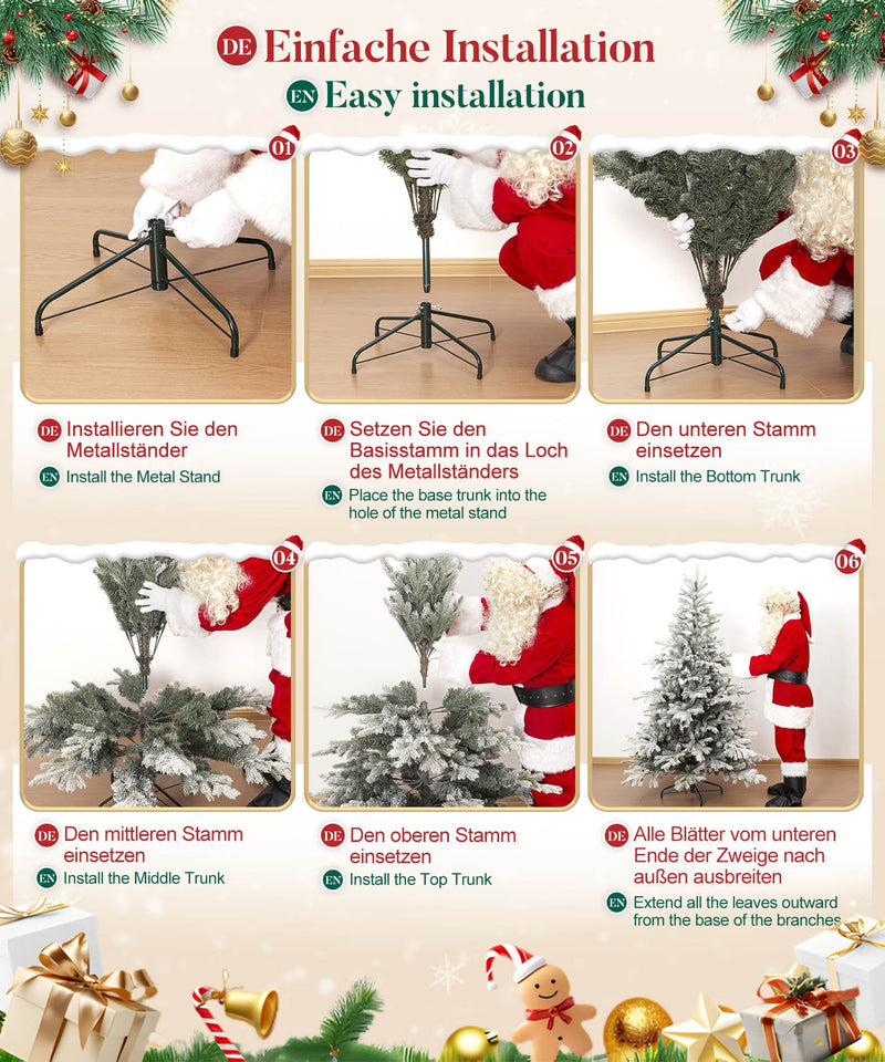 Yorbay künstlicher Weihnachtsbaum mit Schneebeflockung, 150 / 180 / 210 cm - O066 - 8 - yorbiy.com
