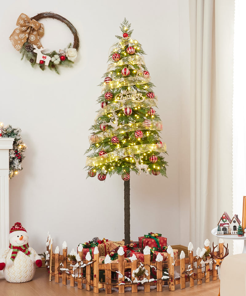 Yorbay künstlicher Weihnachtsbaum mit warmweißer Beleuchtung, flammhemmend, 180cm - O069 - 8 - yorbiy.com