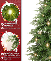 Yorbay künstlicher Weihnachtsbaum mit warmweißer Beleuchtung, flammhemmend, 180cm - O069 - 4 - yorbiy.com