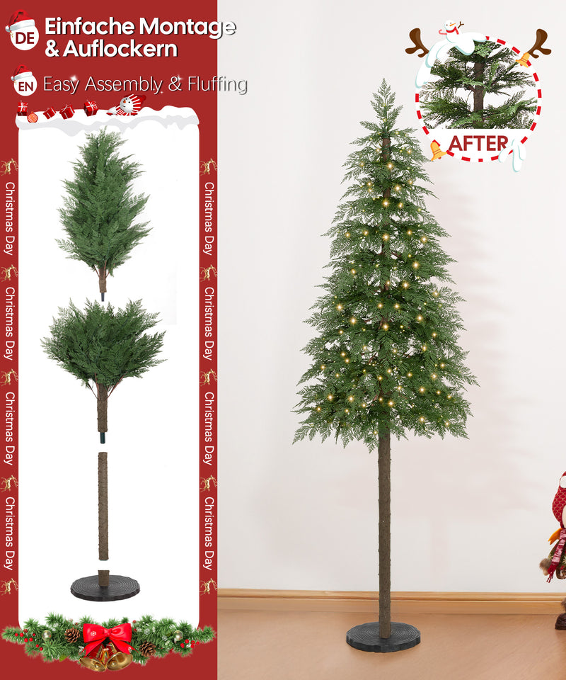Yorbay künstlicher Weihnachtsbaum mit warmweißer Beleuchtung, flammhemmend, 180cm - O069 - 6 - yorbiy.com
