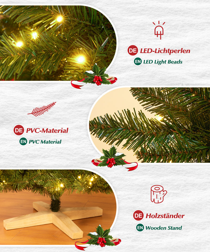 Yorbay künstlicher Weihnachtsbaum mit LED - Beleuchtung, warmweiß, 150 / 180 / 210 cm - O074 - 9 - yorbiy.com