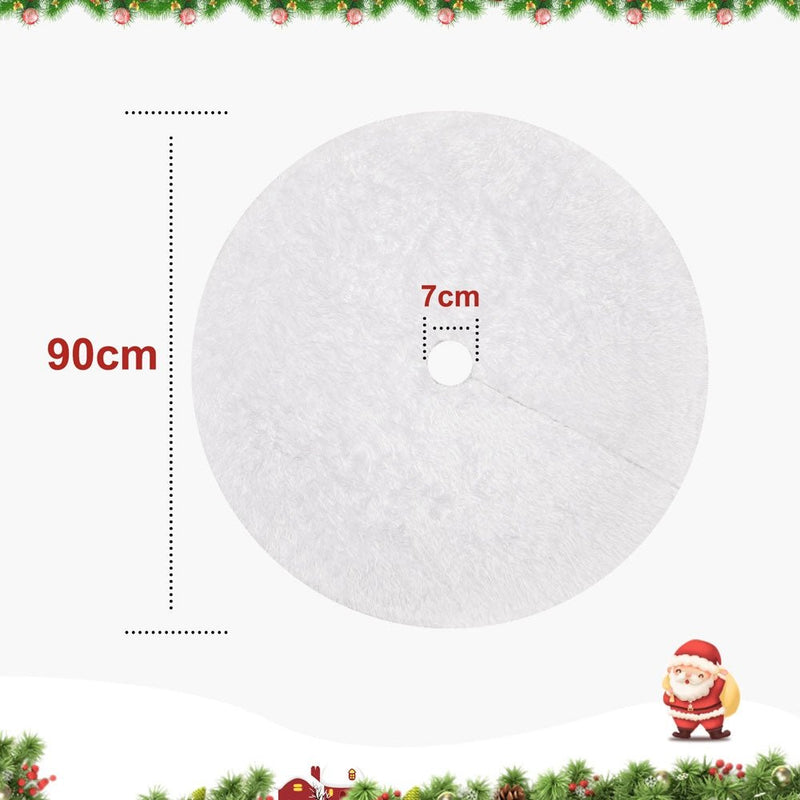 Yorbay Weihnachtsbaumdecke aus Kunstfell weiß, 78cm / 90cm / 122cm / 150cm - O12 - 4 - yorbiy.com