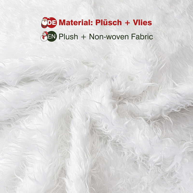 Yorbay Weihnachtsbaumdecke aus Kunstfell weiß, 78cm / 90cm / 122cm / 150cm - O28 - 9 - yorbiy.com