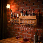 Yorbay Holz Weinregal mit Getränkespender und Flaschenhalter - D02 - 8 - yorbiy.com