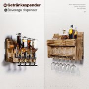 Yorbay Holz Weinregal mit Getränkespender und Flaschenhalter - D02 - 4 - yorbiy.com