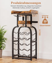 Yorbay Freistehendes Weinregal für 15 Flaschen mit Glashaltern - YB048 - T046A - 3 - yorbiy.com