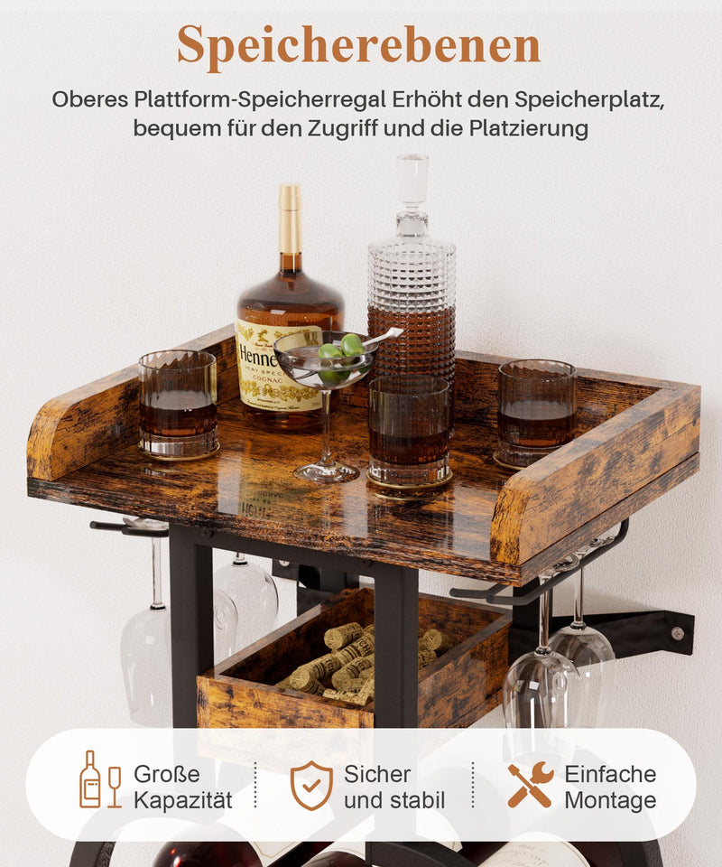 Yorbay Freistehendes Weinregal für 15 Flaschen mit Glashaltern - YB048 - T046A - 6 - yorbiy.com