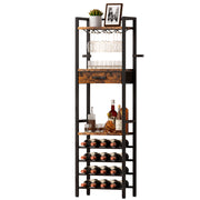 Yorbay Freistehendes Weinregal für 16 Flaschen und 9 Weingläser - YB048-T047A - 9 - yorbiy.com