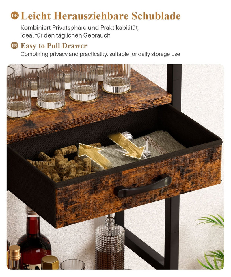 Yorbay Freistehendes Weinregal für 16 Flaschen und 9 Weingläser - YB048-T047A - 5 - yorbiy.com