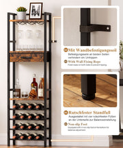 Yorbay Freistehendes Weinregal für 16 Flaschen und 9 Weingläser - YB048-T047A - 6 - yorbiy.com