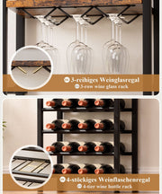 Yorbay Freistehendes Weinregal für 16 Flaschen und 9 Weingläser - YB048-T047A - 7 - yorbiy.com