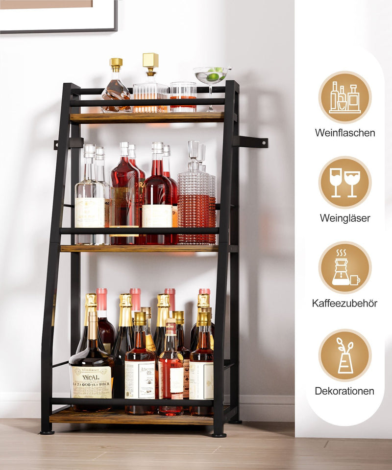Yorbay Weinregal mit Eisenrahmen, 3 - Lagiger Flaschenregal - YB084 - T068 - 6 - yorbiy.com