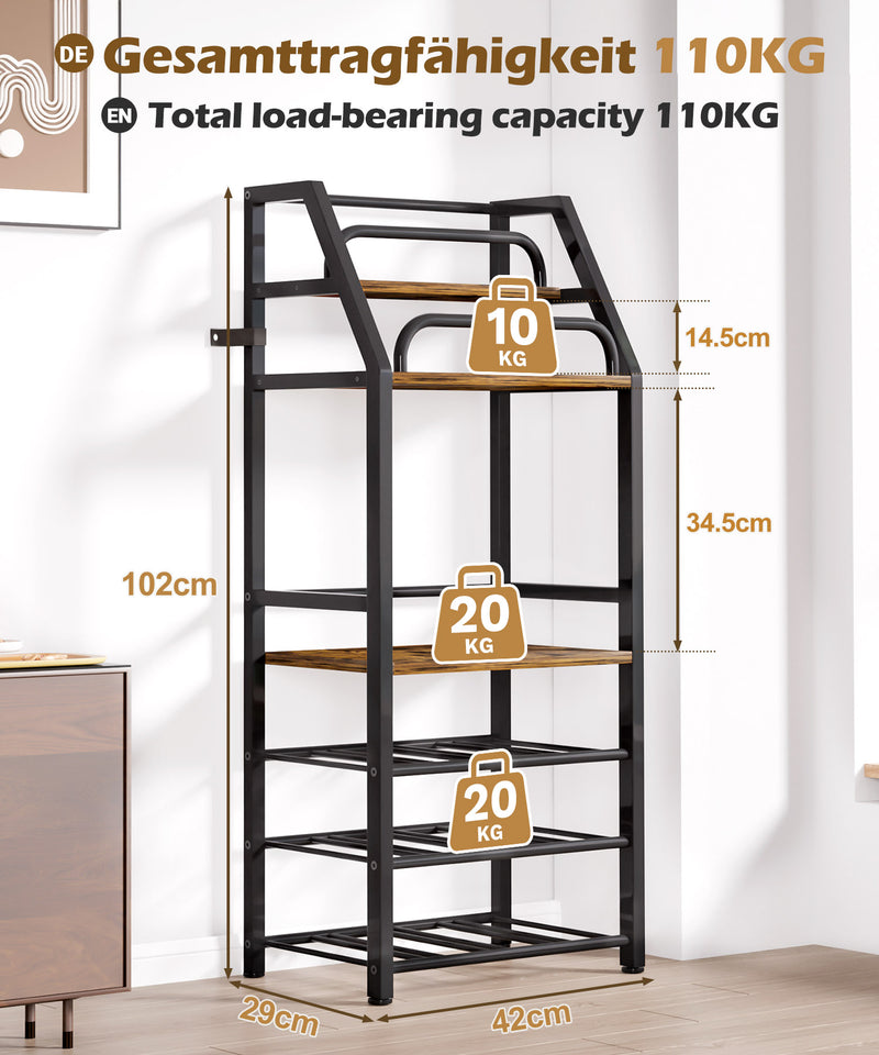 Yorbay Weinregal mit 6 Ebenen für 12 Flaschen, 42 x 29 x 102 cm - YB085 - T069 - 3 - yorbiy.com