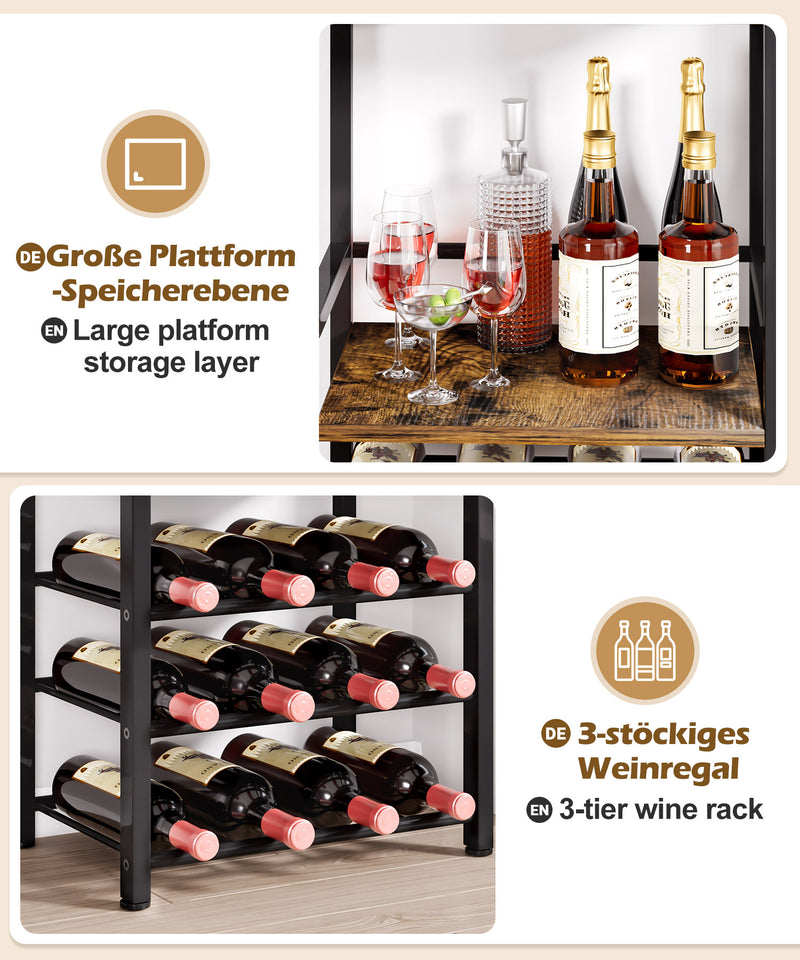 Yorbay Weinregal mit 6 Ebenen für 12 Flaschen, 42 x 29 x 102 cm - YB085 - T069 - 6 - yorbiy.com