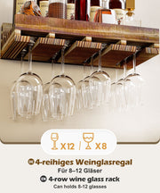 Yorbay Wand - Weinregal 2er Set aus Kiefernholz mit Ablage & Weinglashalter - YB086 - D043 - 6 - yorbiy.com