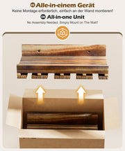 Yorbay Wand - Weinregal 2er Set aus Kiefernholz mit Ablage & Weinglashalter - YB086 - D043 - 4 - yorbiy.com